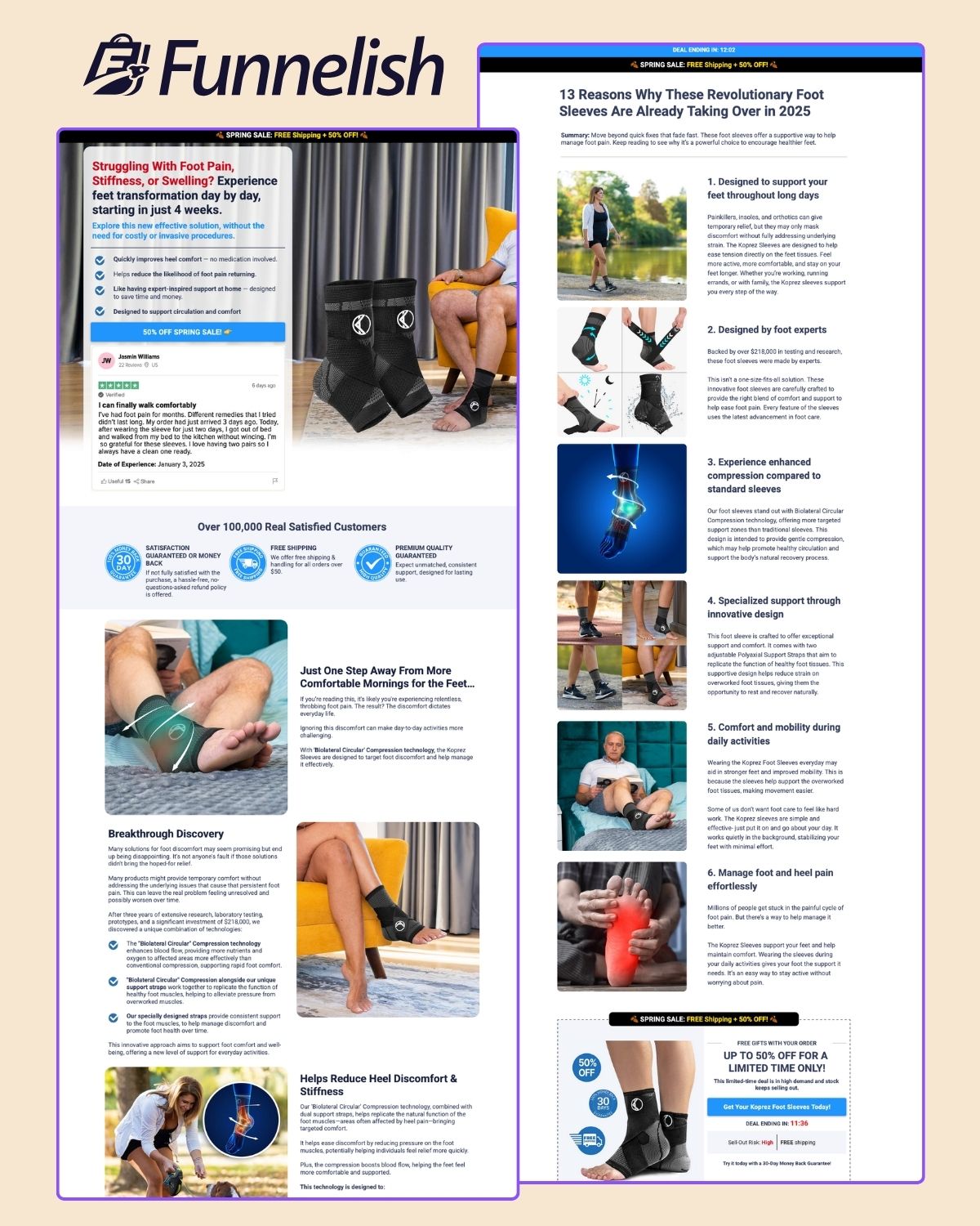 Koprez Foot Sleeve | Funnelish Template