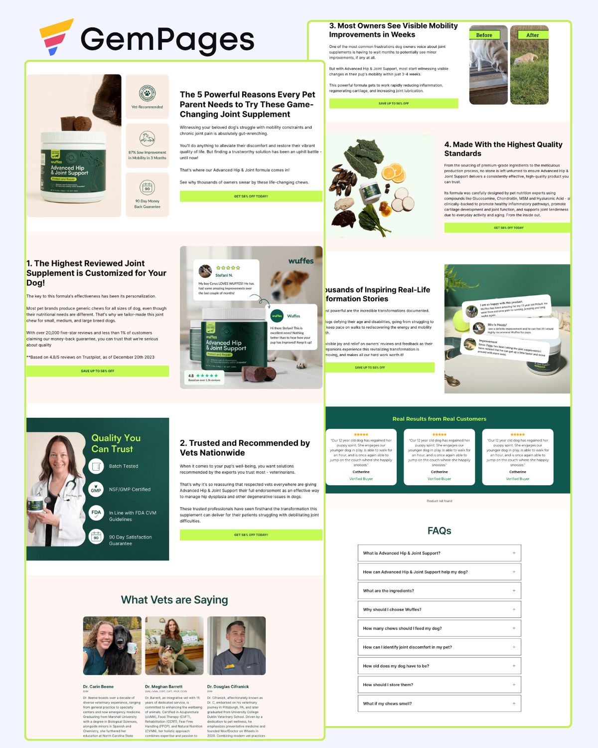 Joint Supplement 5 Reasons Listicle | GemPages Template