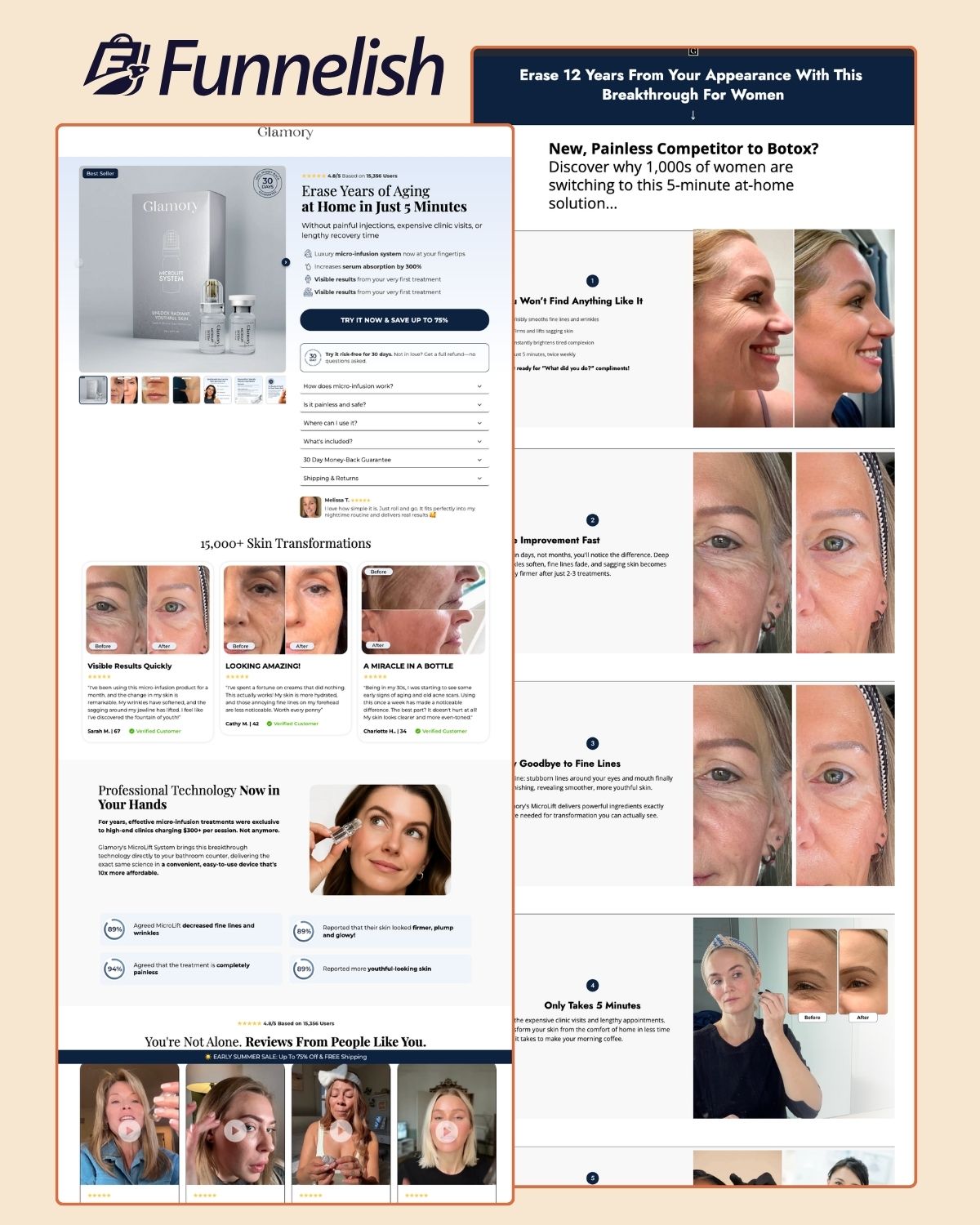 Try-Glamory Funnel | Funnelish Template
