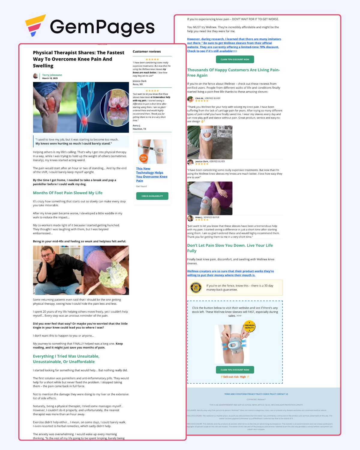 Physical Therapist Advertorial Page | GemPages Template