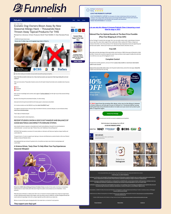 PetLab Co Advertorial Page | Funnelish Template