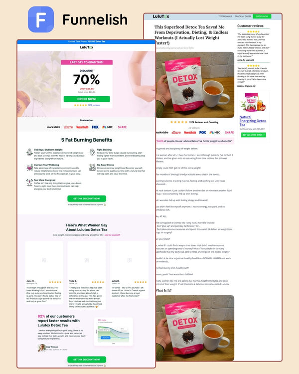 Lulutox Detos Funnel | Funnelish Template
