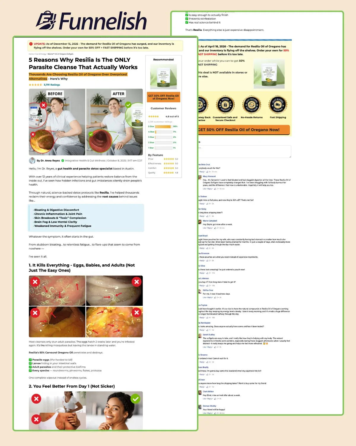 Resilia Oil Advertorial Page | Funnelish Template