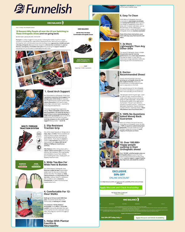 Hike Balance Listicle Page | Funnelish Template