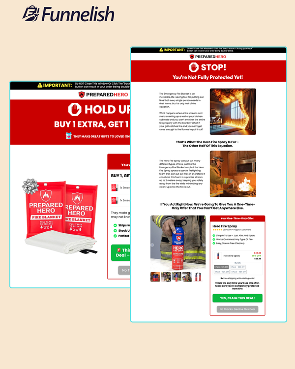 Prepared Hero Upsell Page | Funnelish Template