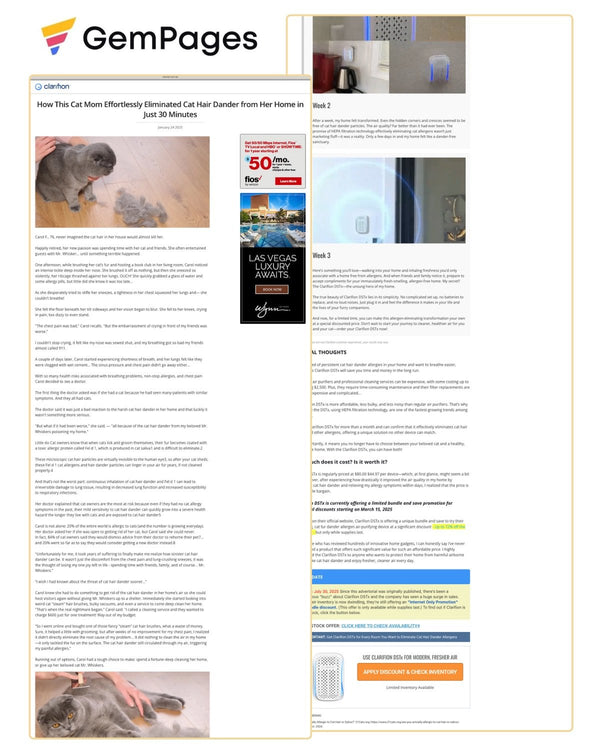 Clarifion Advertorial Page | GemPages Template