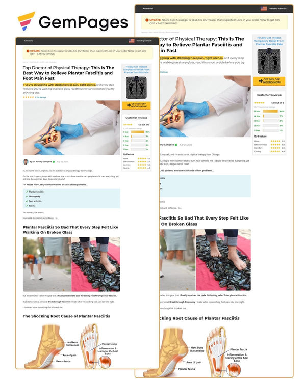 Nooro Foot Massager Advertorial Page | GemPages Template