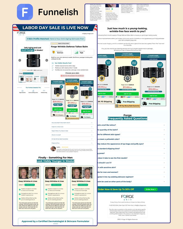 Forge Skin Product Page | Funnelish Template