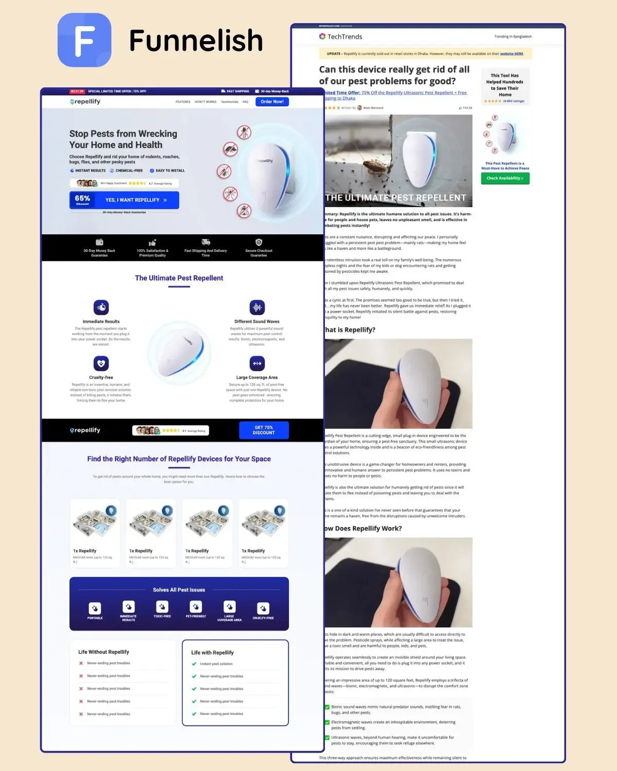 Repellify Funnel | Funnelish Template Ecom Funnel Template