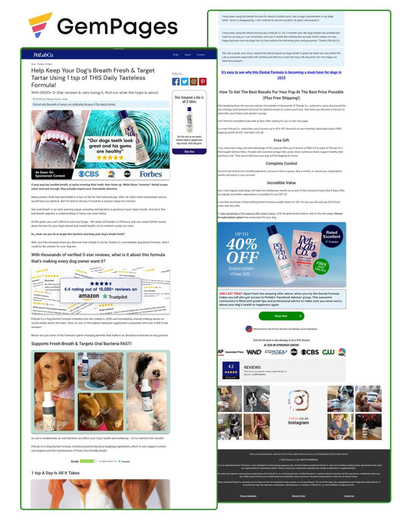 PetLabCo Advertorial Page | GemPages Template