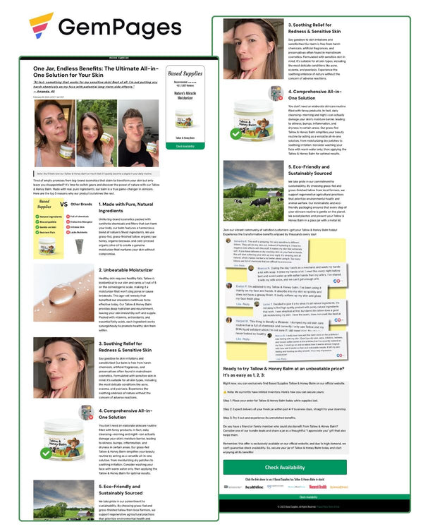 Nature's Miracle Moisturizer Listicle Page | GemPages Template